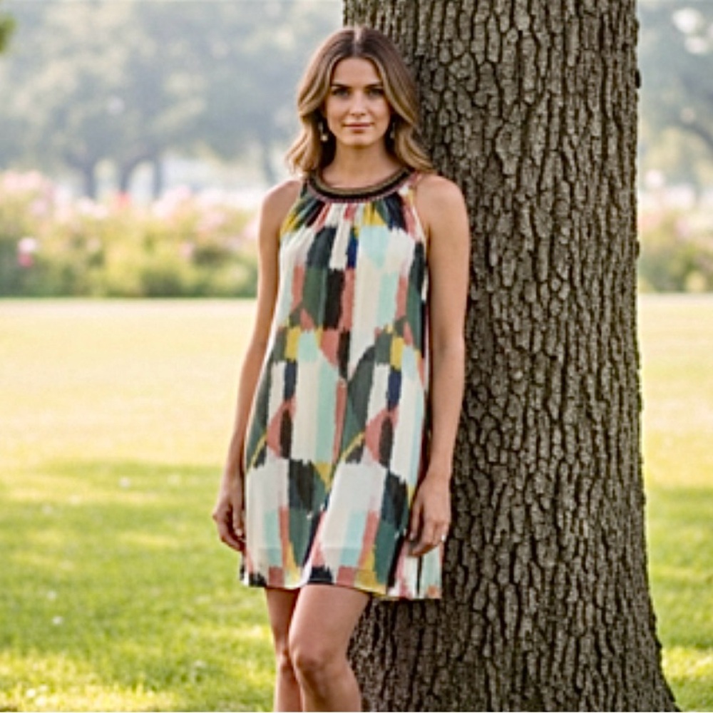HD in Paris Watercolor Swing Dress By Anthropologie